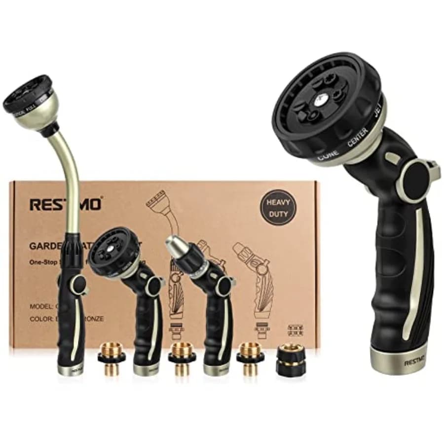 Garden Irrigation Kit: Sprayer for Pipe Resistant, Metal Lance, High Pressure Ugello, Pollic Flow Control, Rapid Connection