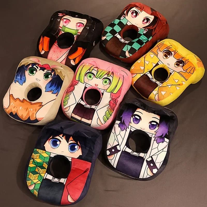 Demon Slayer Plush Stuffed Massage Pillows Kimetsu No Yaiba Dakimakura Kawaii Anime Neck Pillow Cute Tanjirou Nezuko Cushions