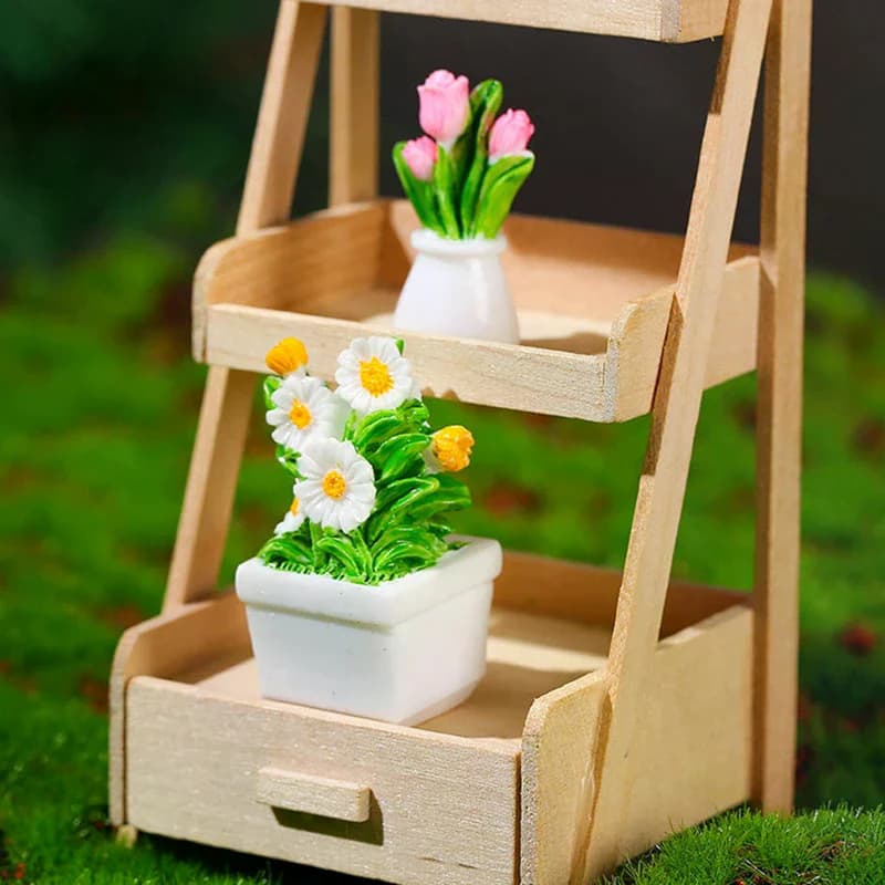 1 Piece Plants in New Simulate Vase, Mini Vases for Green Plants in Vase, Furnishing for Doll House, Home Decoration