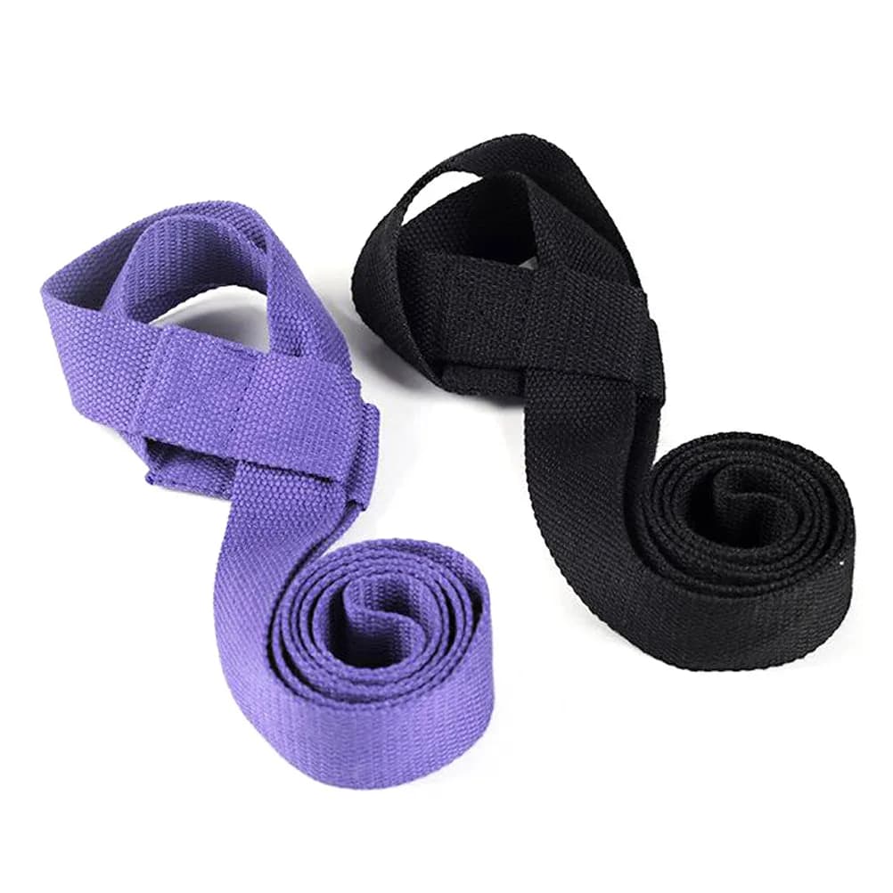 Yoga Mat Strap in Cotton, 59x15 Inches, Adjustable for All Sizes, Black, Light and Portable