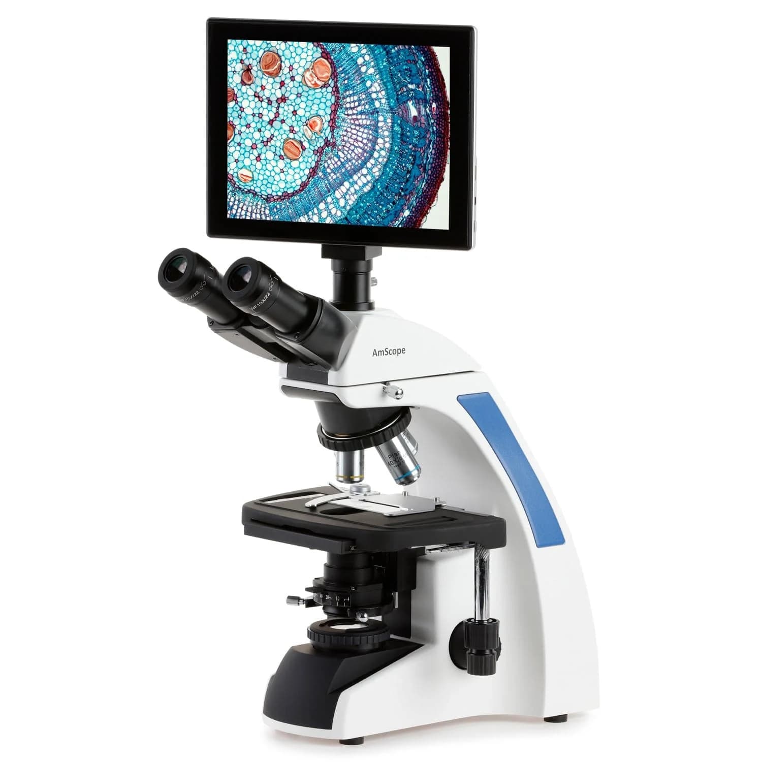 Microscopio trinoculare Koehler LED AmScope 40X-2500X + sistema di imaging touchscreen