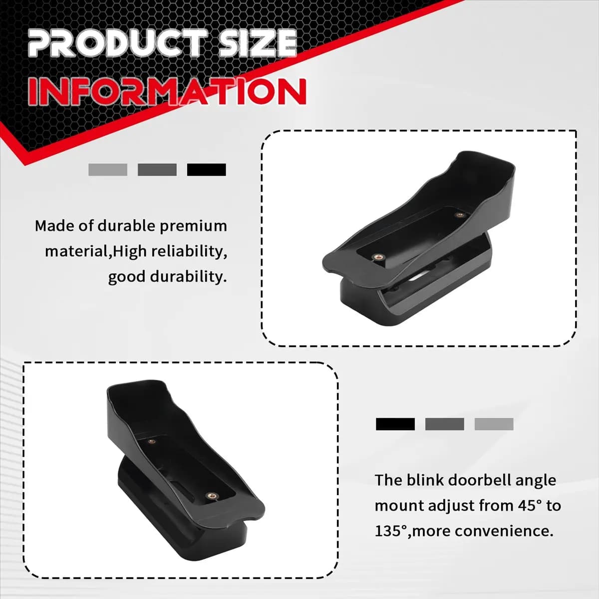 N05R Doorbell Mount Angle Adjustable Mount Kit Camera Angle Mount, for Blink Video Doorbell Camera