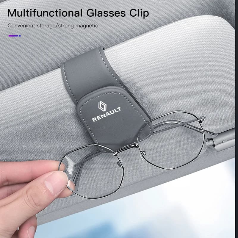 Clip universale per occhiali da sole e porta biglietti per auto, compatibile con Renault RS Clio Megane 3 4 Captur Trafic Twingo Scenic 2 Zoe (1 pezzo)