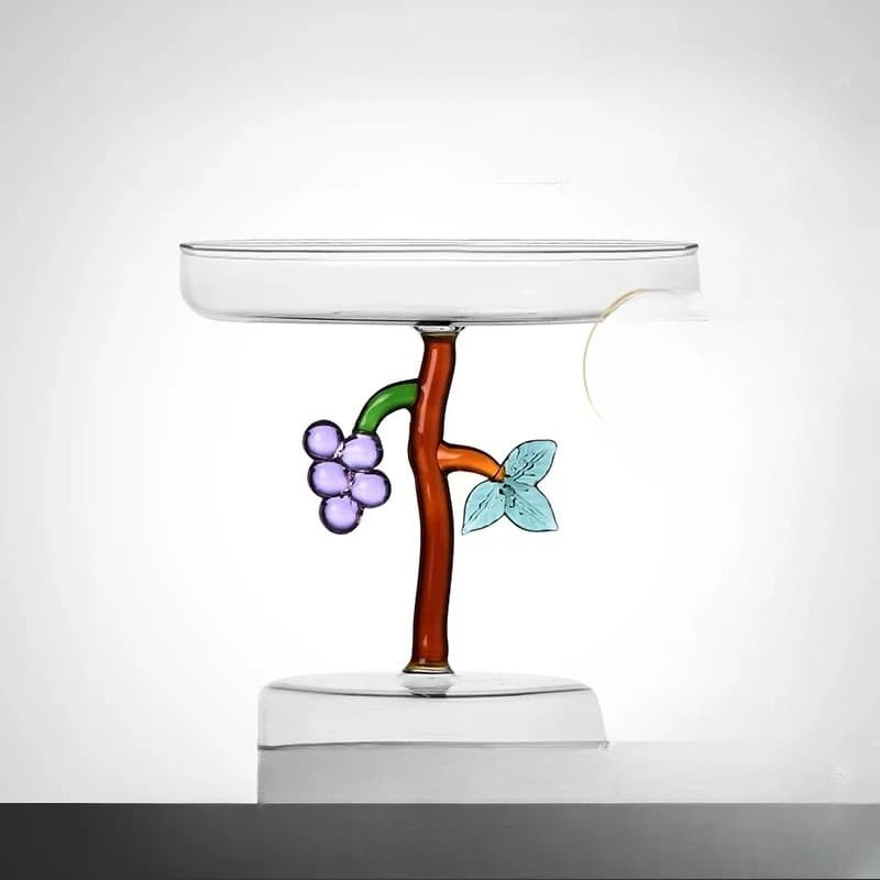 Handmade glass fruit plate, creative high-footed bread dried fruit plate