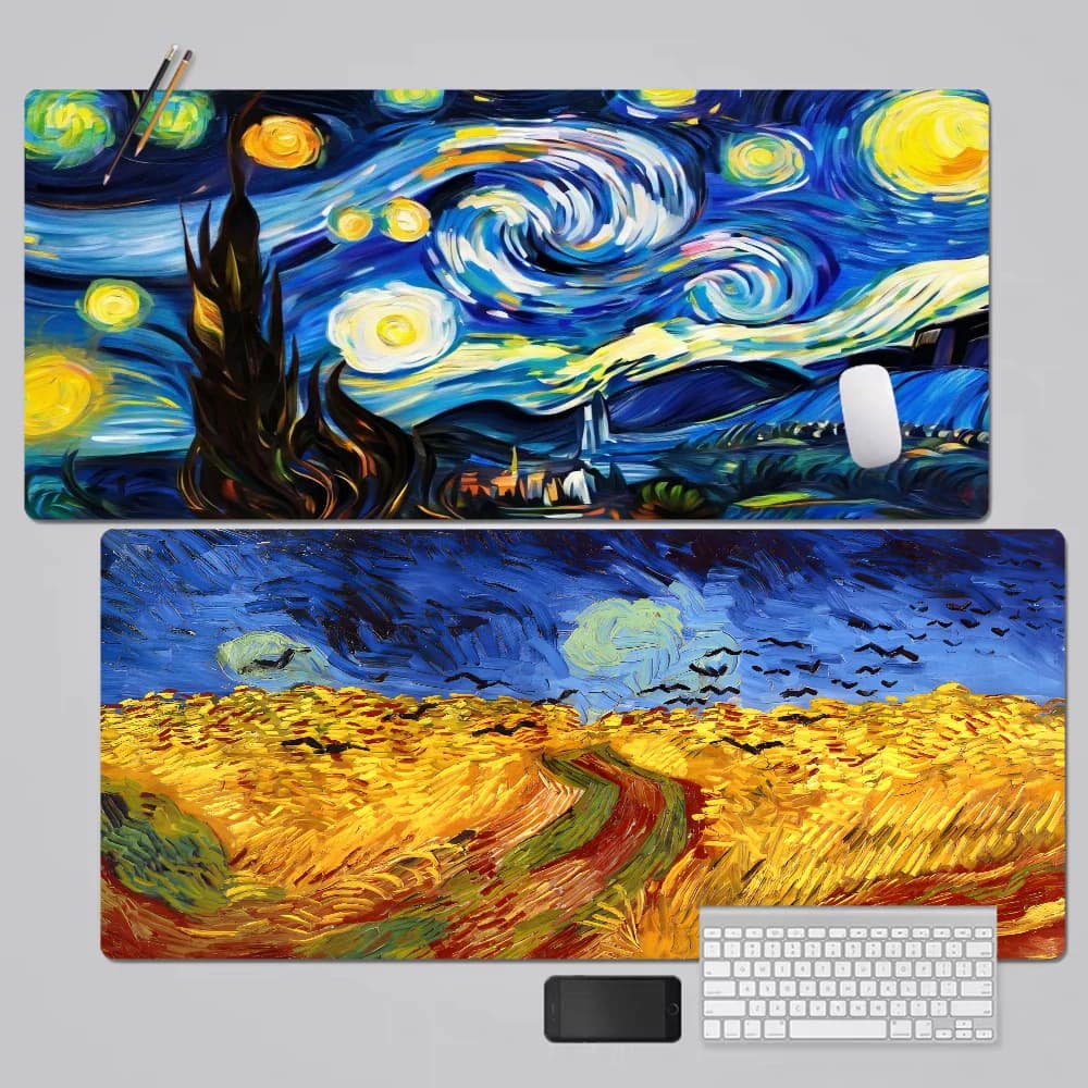 Van Gogh Art Painting Mousepad Boy Pad tappetino da gioco in gomma naturale tappetino da scrivania dimensioni per Gameing World Of Tanks CS GO Zelda