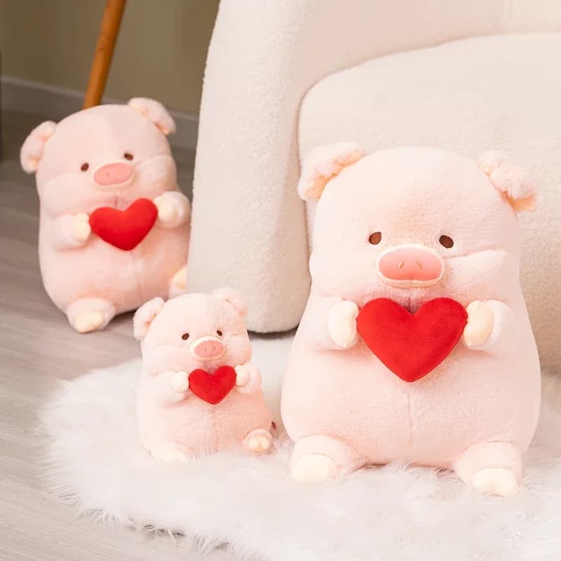 20/30 Cartoon Pig Hold Heart giocattoli di peluche simpatici morbidi e adorabili cuscini di peluche bambole per il regalo del festival di compleanno