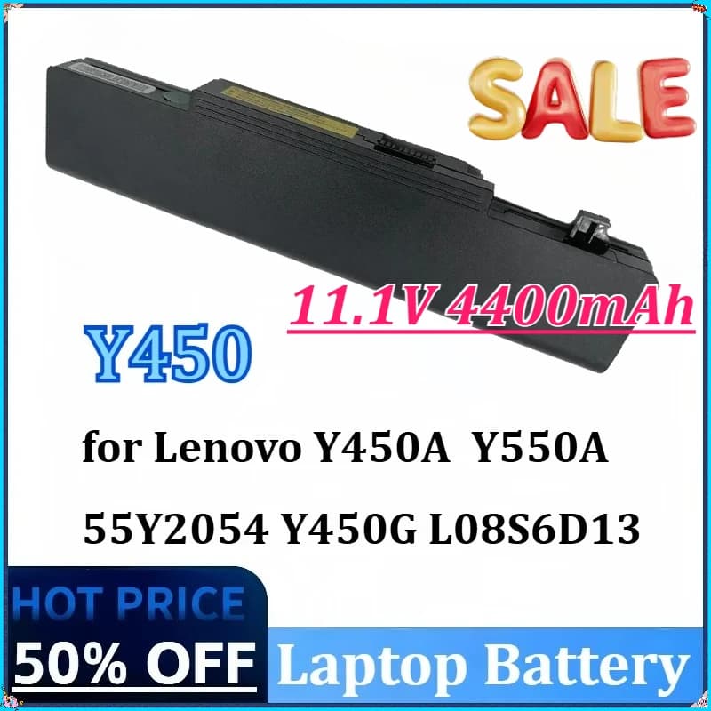 Nuovo 11.1V 4400mAh Y450 Y550 6 Celle Nuova Batteria Del Computer Portatile per Lenovo Y450A Y550A 55Y2054 Y450G L08S6D13 L08L6D13L08O6D13 Y550P