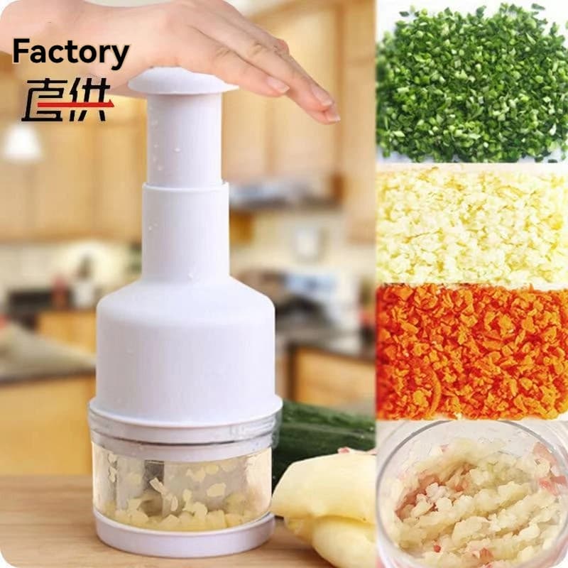 Tritatutto Manuale per Verdure e Aglio, Coltello da Cucina in Acciaio Inox, Utensile Multifunzionale per Casa, Trituratore e Schiacciapatate Facile da Usare