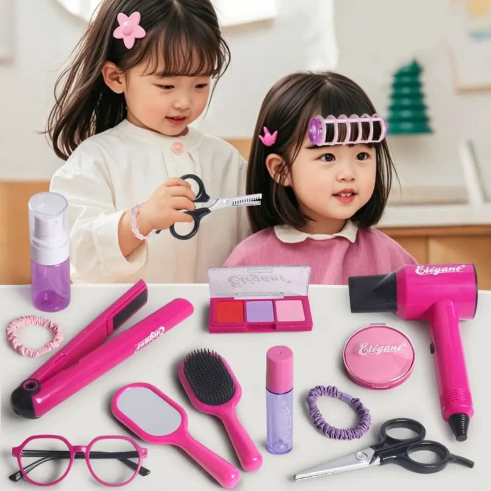 9/13/17 pieces princess dress hair dryer and haircut toy kit toy bigodino simulation house toy iron curling band