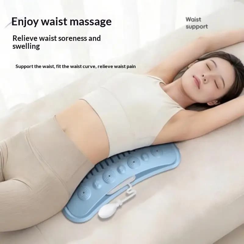 Ergonomic Adjustable Back Massager Airbag Waist Neck Support Muscle Relax Massage Cushion for Office Chair