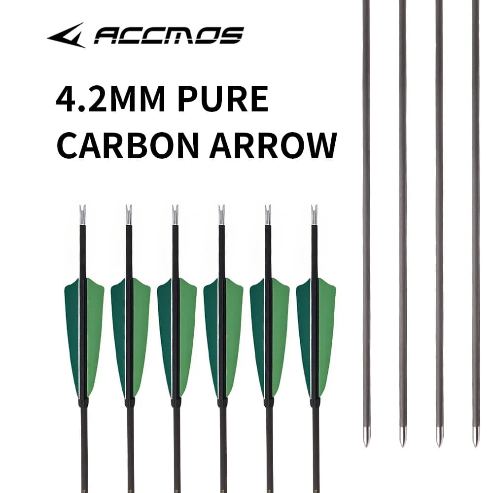 6/12/18 pezzi ID4.2 freccia in carbonio puro colonna vertebrale 400 500 600 700 800 900 1000 1300 1500 albero per tiro con l'arco caccia freccia composta ricurva
