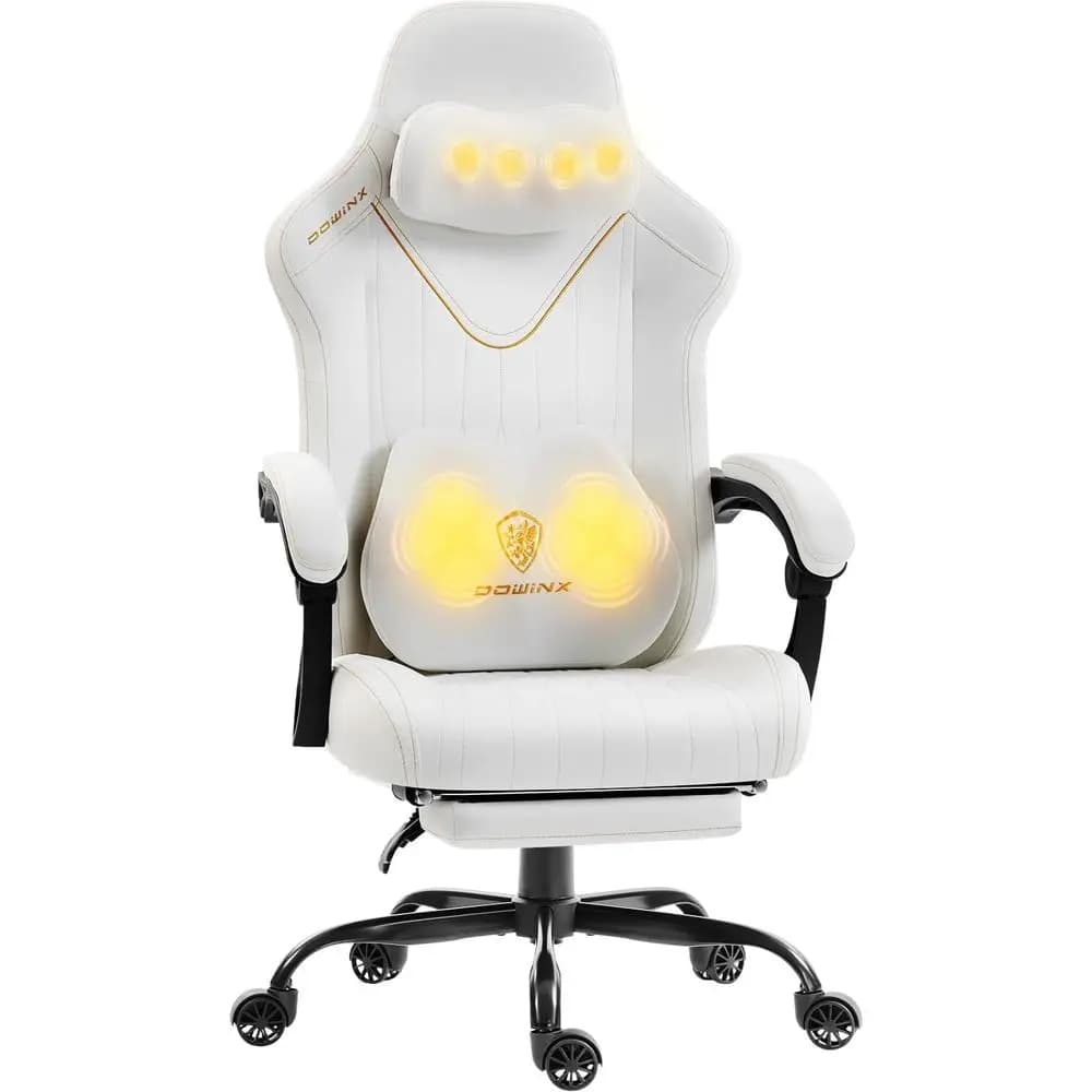Poltrona Ergonomica Reclinabile con Massaggiatore Shiatsu e Supporto Lombare per Gaming e Ufficio
