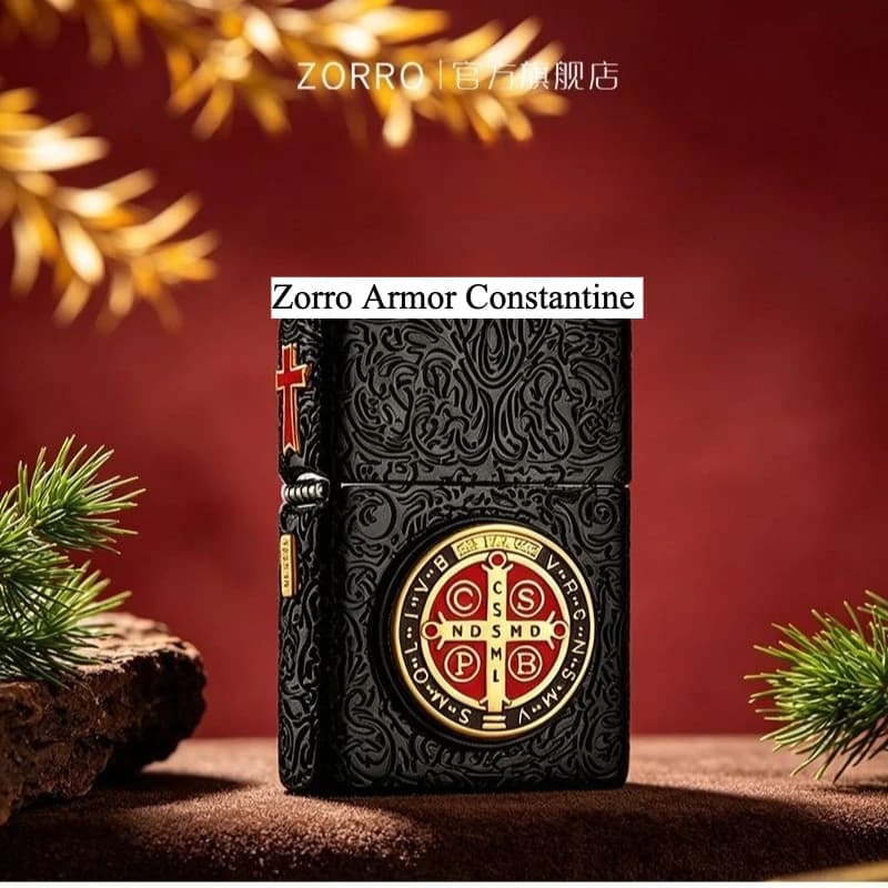 Accendino a gas Zorro Constantine in edizione limitata, accendino antivento di alta gamma con rotella di accensione, accessori per sigarette, regalo per uomo