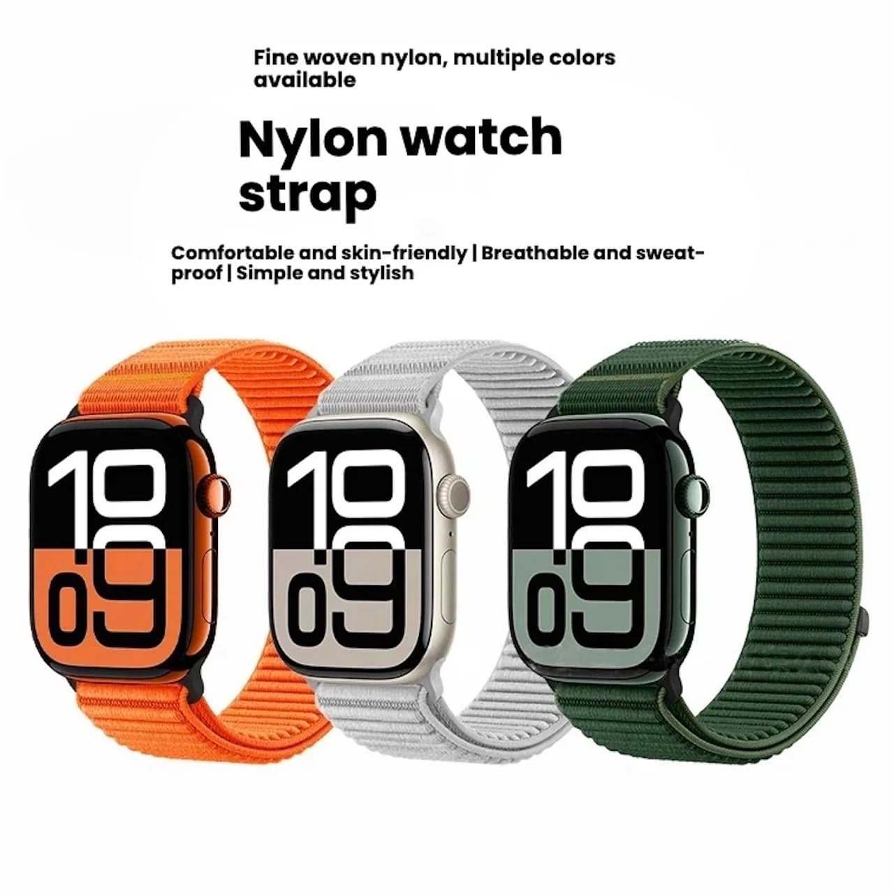 Nylon Velcro Strap For Apple Watch Band 49mm 46mm 45mm 44mm 40mm 41mm 38 42mm For IWatch Series Ultra 10 9 8 7 Strap Accessories