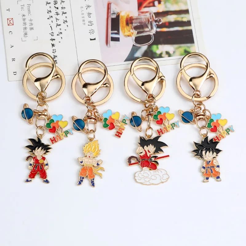 New Cartoon Dragon Ball Series Creativity Metal Key Chain Wukong Alloy Drop Oil Backpack Keychain Anime Merchandise