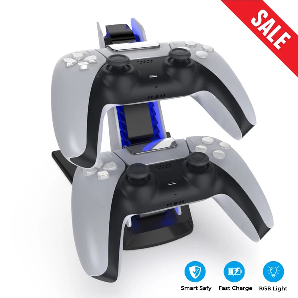 Dock Station di ricarica rapida a doppio Controller per Sony PS5 Gamepad caricabatterie Joystick Wireless supporto di ricarica accessori di gioco