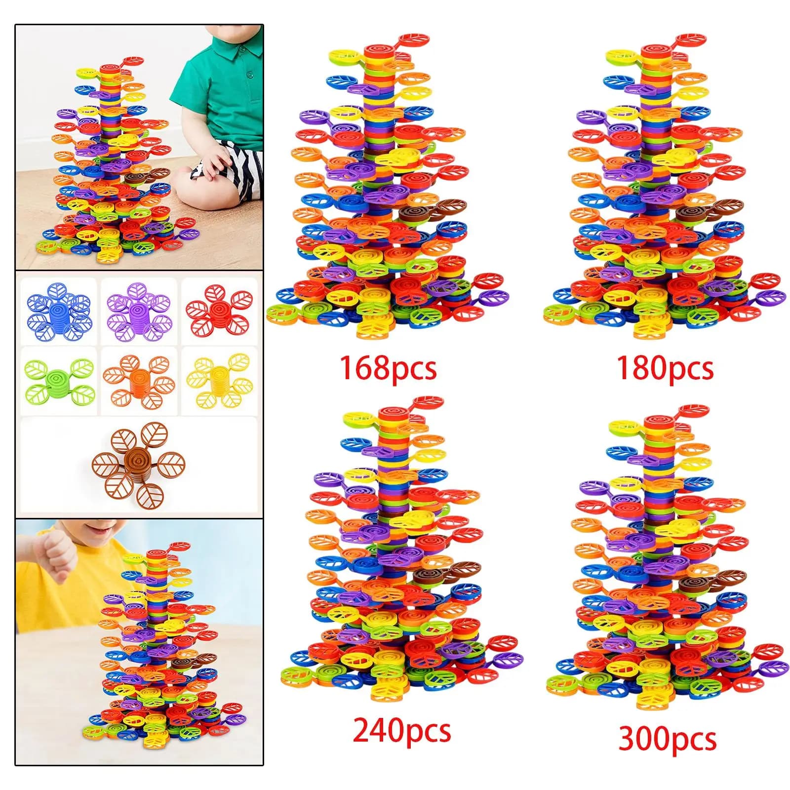 Rainbow Balance Game Stacking Blocks Montessori Sensory Toys for Toddlers Children 3-6 Years Hand Eye Coordination Educational