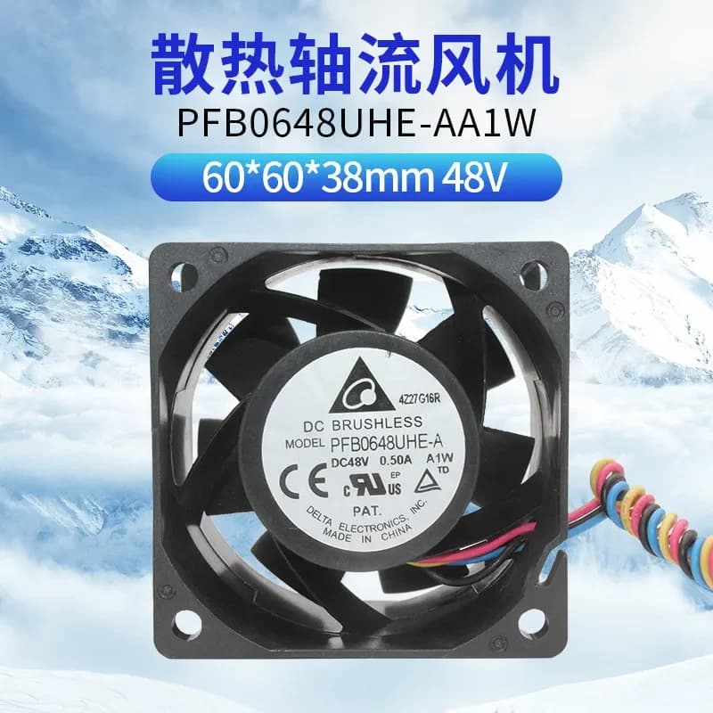 Original Delta PFB0648UHE-AA1W for 6038 48V 4-wire PWM Server Chassis Cooling Fan