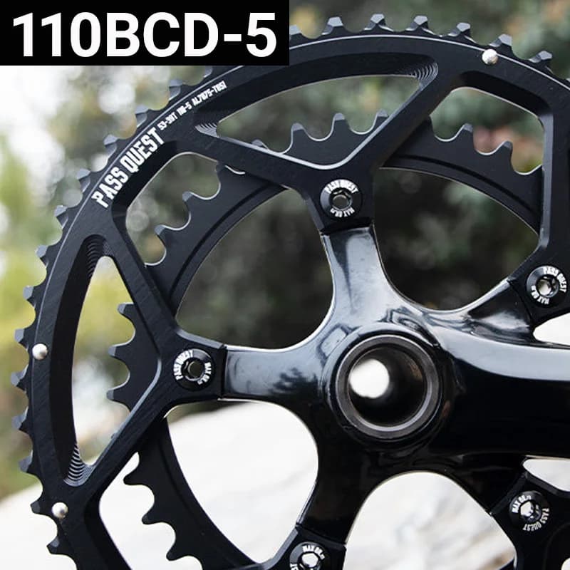 PASS QUEST 110v 5 viti Corona per Shimano 105 46 33 50 34 34t 50x34 52 36 36t 53 39 54 40 2x Aero Power Meter Spider Dish