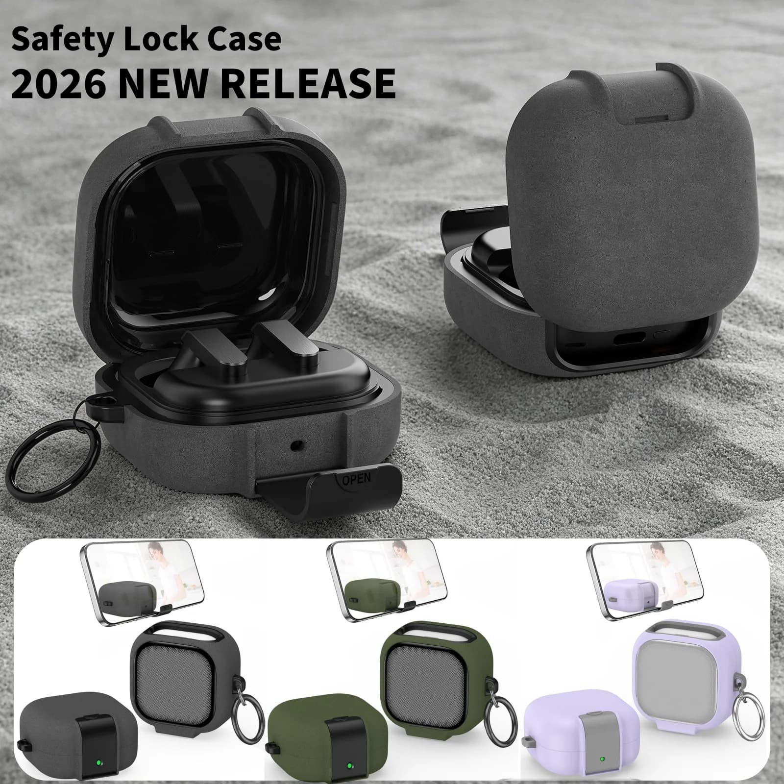 Custodia protettiva in TPU+PC con supporto per telefono per Samsung Galaxy Buds 4 / Buds 4 Pro, accessori per Samsung Galaxy Buds 4 Pro