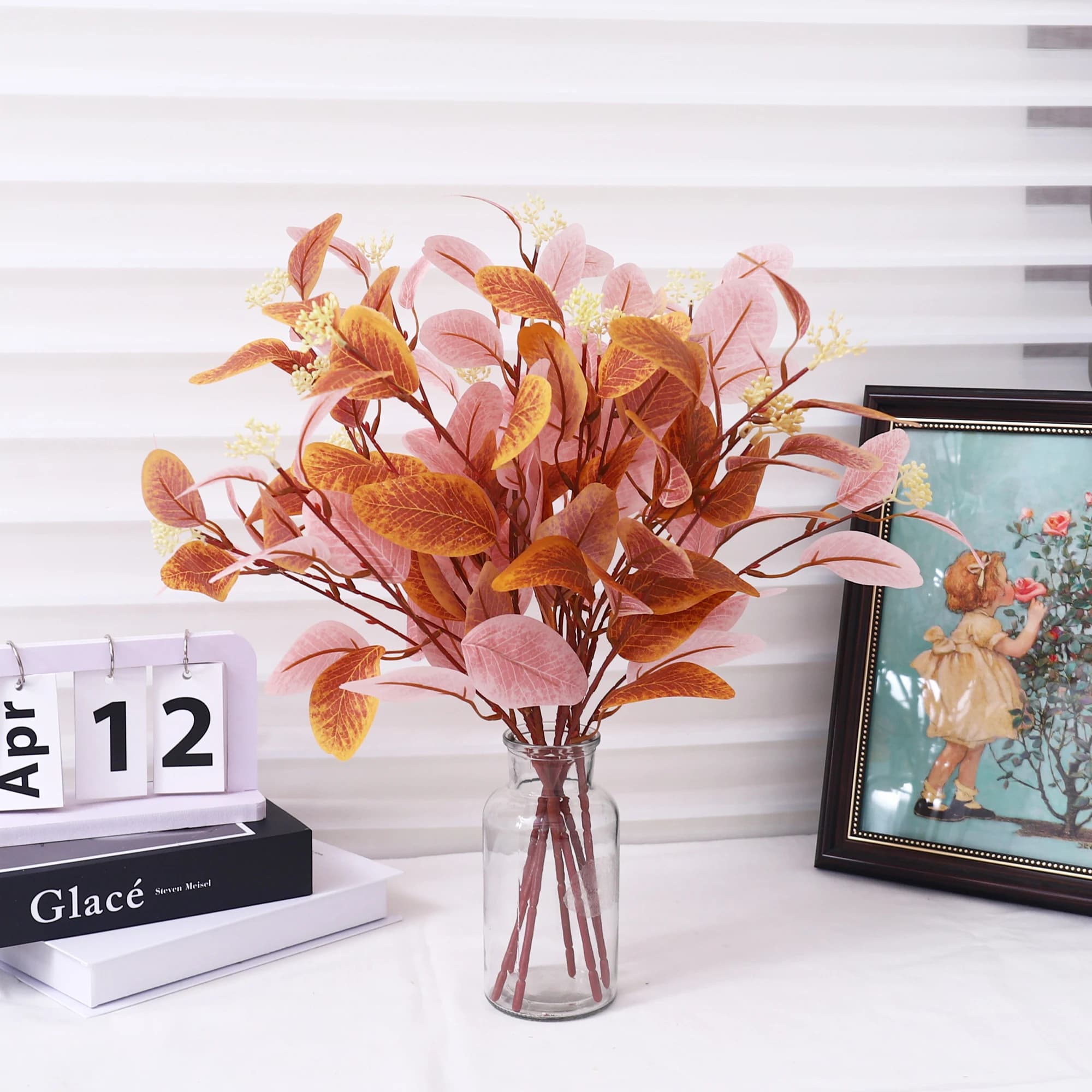 Artificial Plants Eucalyptus Leaf Apple Leaf Home Fake Plant Living Room Decoration Wedding Garden Outdoors Party Arrangement