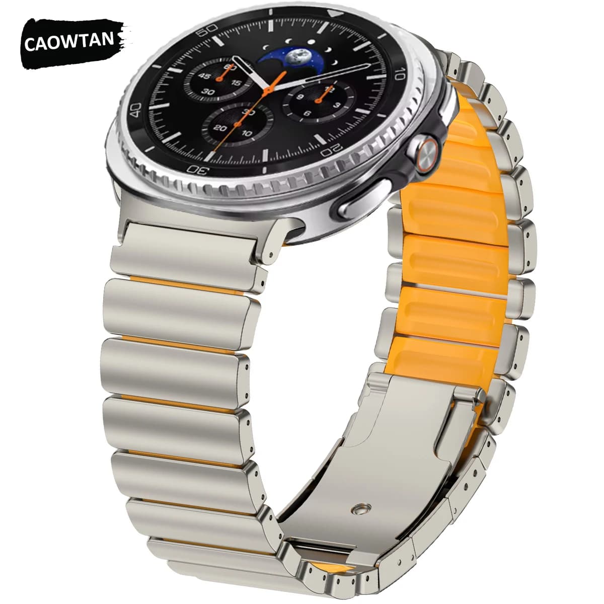 Cinturino in titanio + gomma per Samsung Galaxy Watch 8/8Classic 46mm 44mm 40mm Cinturino in metallo siliconico per braccialetto GALAXY Ultra 2025 47mm