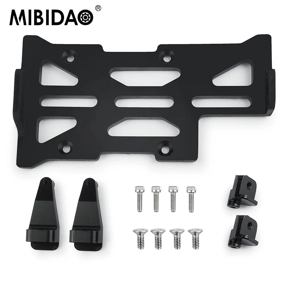 MIBIDAO Telaio della staffa del supporto della batteria inferiore in lega di alluminio/fibra di carbonio per parti di aggiornamento per auto cingolate Axial SCX24 1/24 RC