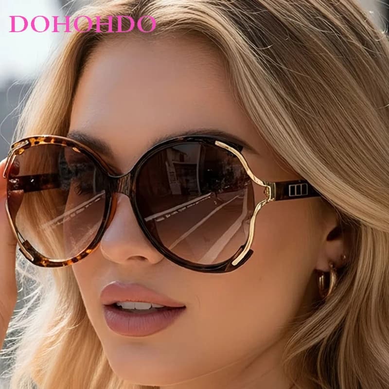 Occhiali da Sole Oversize Rotondi Popolari 2026 per Donna, Nuovi Occhiali da Sole di Lusso per Uomo, Protezione UV400 per Viaggi Estivi all'Aperto