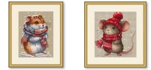 Cross Stitch set Cross Stitch Kits, Embroidery Sets, Knitting Needles Embroidery, 7 - A bouquet of maple leaves 25-26