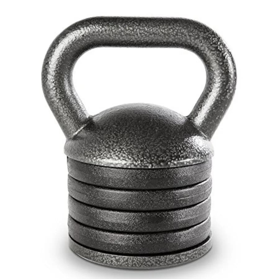 Kettlebell weight adjustable for heavy loads for strength training and weight lifting, ideal equipment for home gym, cast iron, gray APKB-