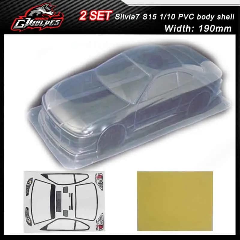 2 pz/lotto Silvia7 S15 1/10 1:10 PVC trasparente pulito no verniciato drift scocca per RC hobby racing hsp hpi traxxas Tamiya parte