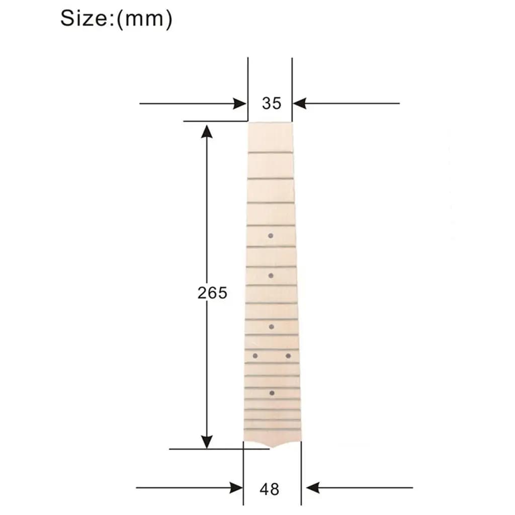 Ukulele Fingerboard 24 Inch Concert Maple 18 Frets Classic Look Ukulele Guitar Accessory for Repair and Making
