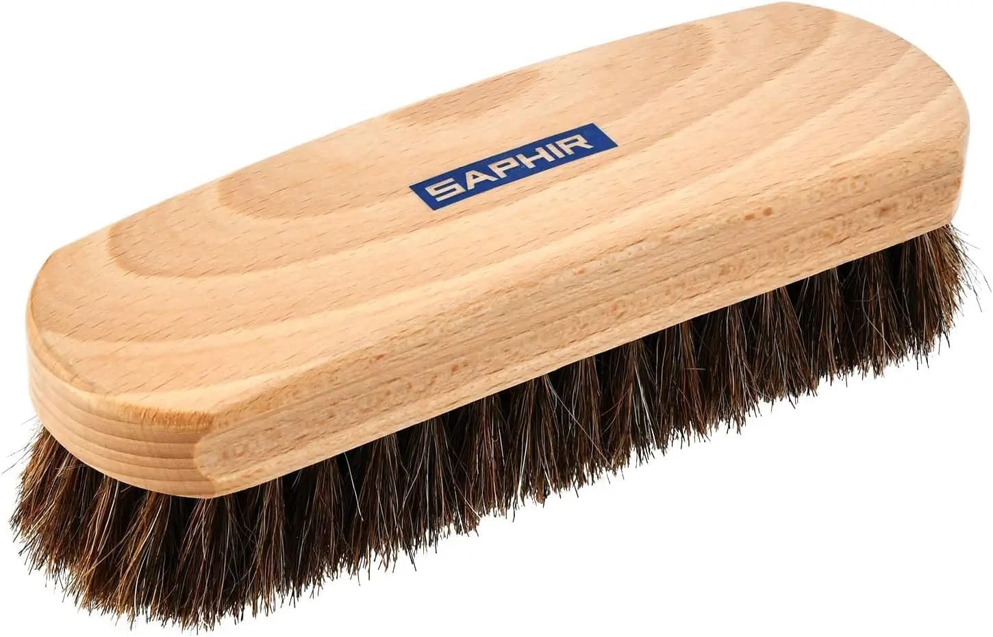 Spazzola per scarpe in crine di cavallo naturale per la pulizia, la lucidatura e la finitura di scarpe in pelle - 7 pollici (18 cm)