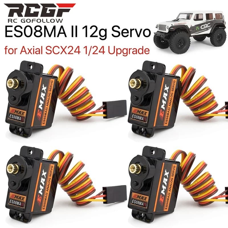 1-4 pz Emax ES08MA II servomotore SCX24 Servo 12g 15T Mini Servo ingranaggio in metallo per Axial SCX24 90081 Axi00006 Axi00002 aggiornamenti