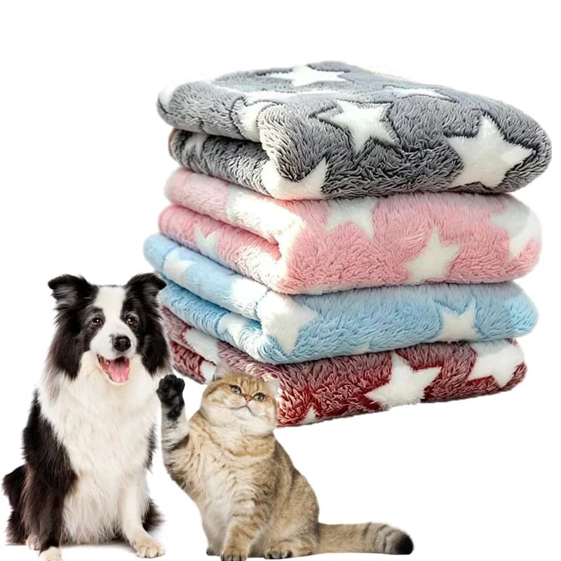 Coperta in pile corallo per animali domestici, morbida e soffice, calda e traspirante, per cani e gatti, comoda tappetino per hamster