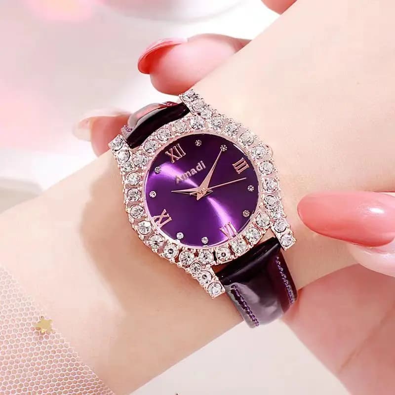 Orologio hip-hop personalizzato con strass lucidi Orologio di lusso con cinturino in acciaio, diametro della cintura, quadrante in vetro alla moda