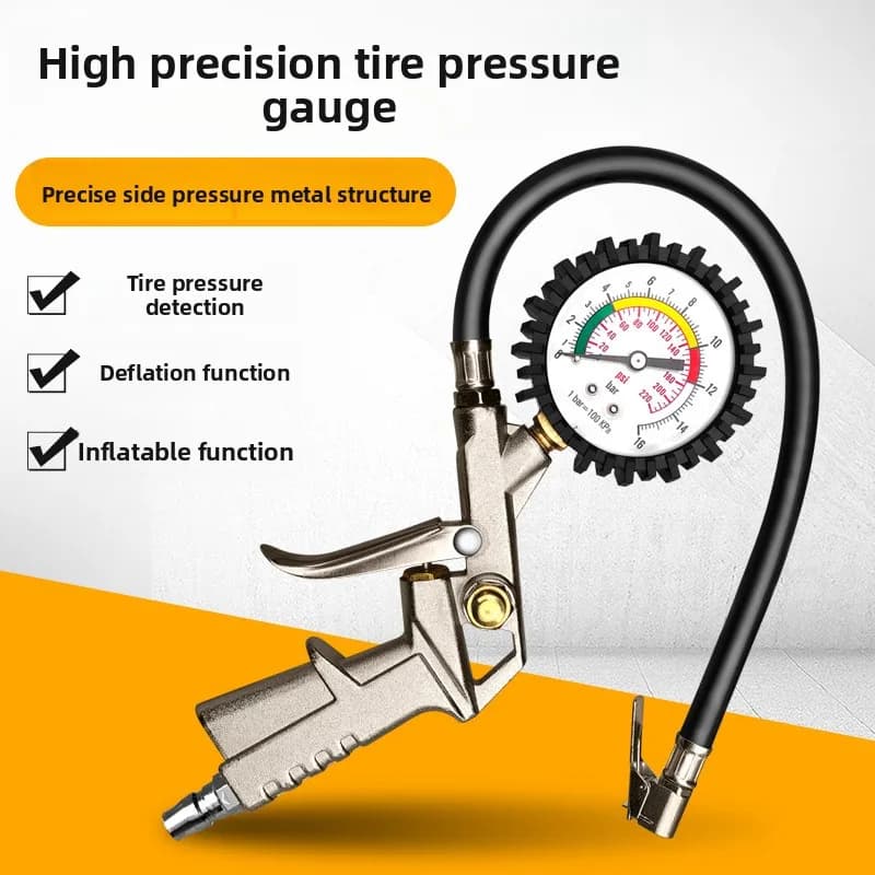 Strumento di monitoraggio della pompa 220PSI Manometro per pneumatici Auto Moto Compressore d'aria Tester Dialmetro multifunzionale Gonfiatore