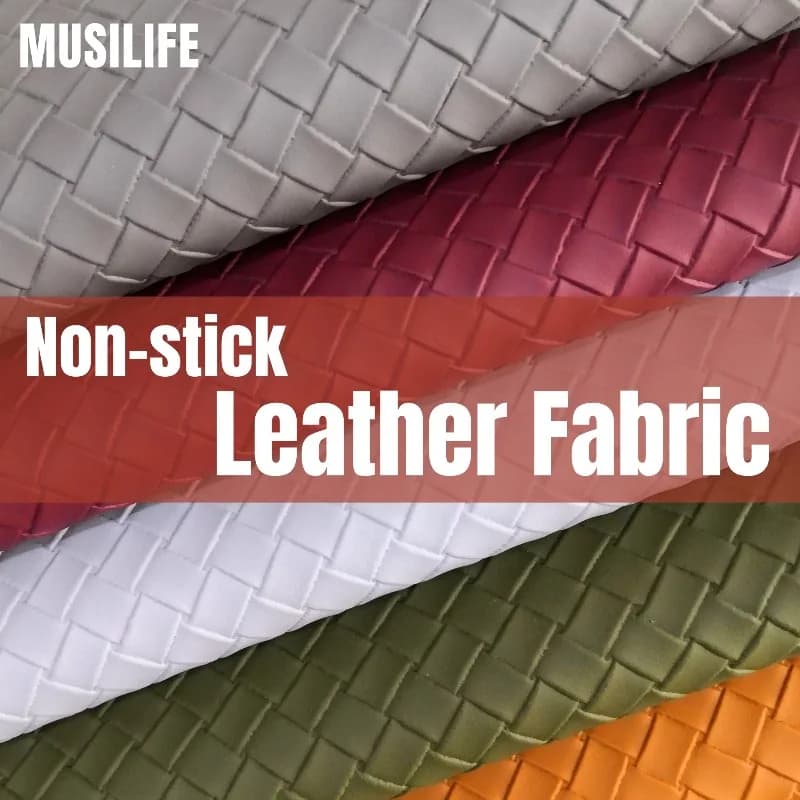 Materiale in Ecopelle con Design a Quadri in Rilievo, Tessuto in Pelle Multifunzionale per Progetti Fai-da-Te, Borse e Cucito