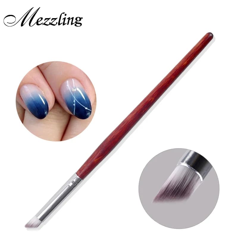 1Pc Pennello per nail art Gradiente Dizzy Dye Pen Manico in legno Angolo Pittura per unghie Strumenti per punteggiare