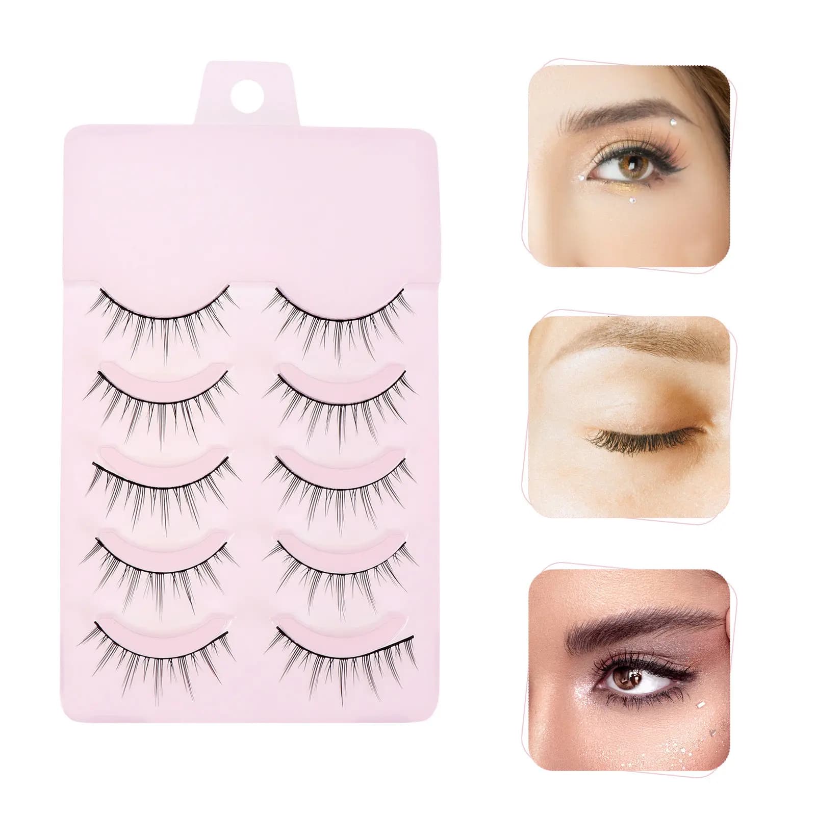 5 pairs of light natural fake eyelashes, fake eyelashes accessories for everyday makeup, fake eyelashes for girl