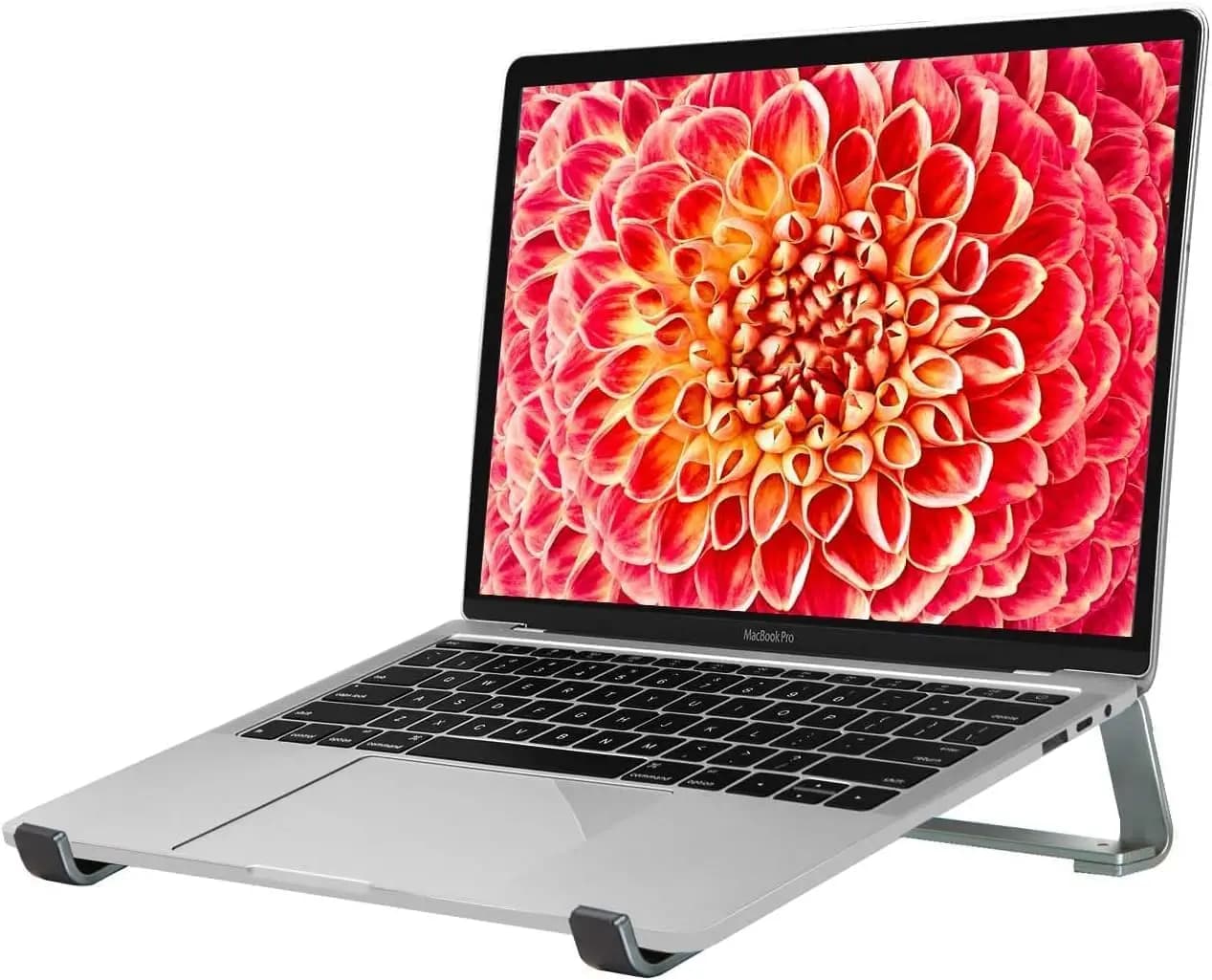 Supporto ergonomico per laptop da scrivania - Supporto rialzato in alluminio per computer, supporto di raffreddamento per laptop da 13-17 pollici, grigio blu