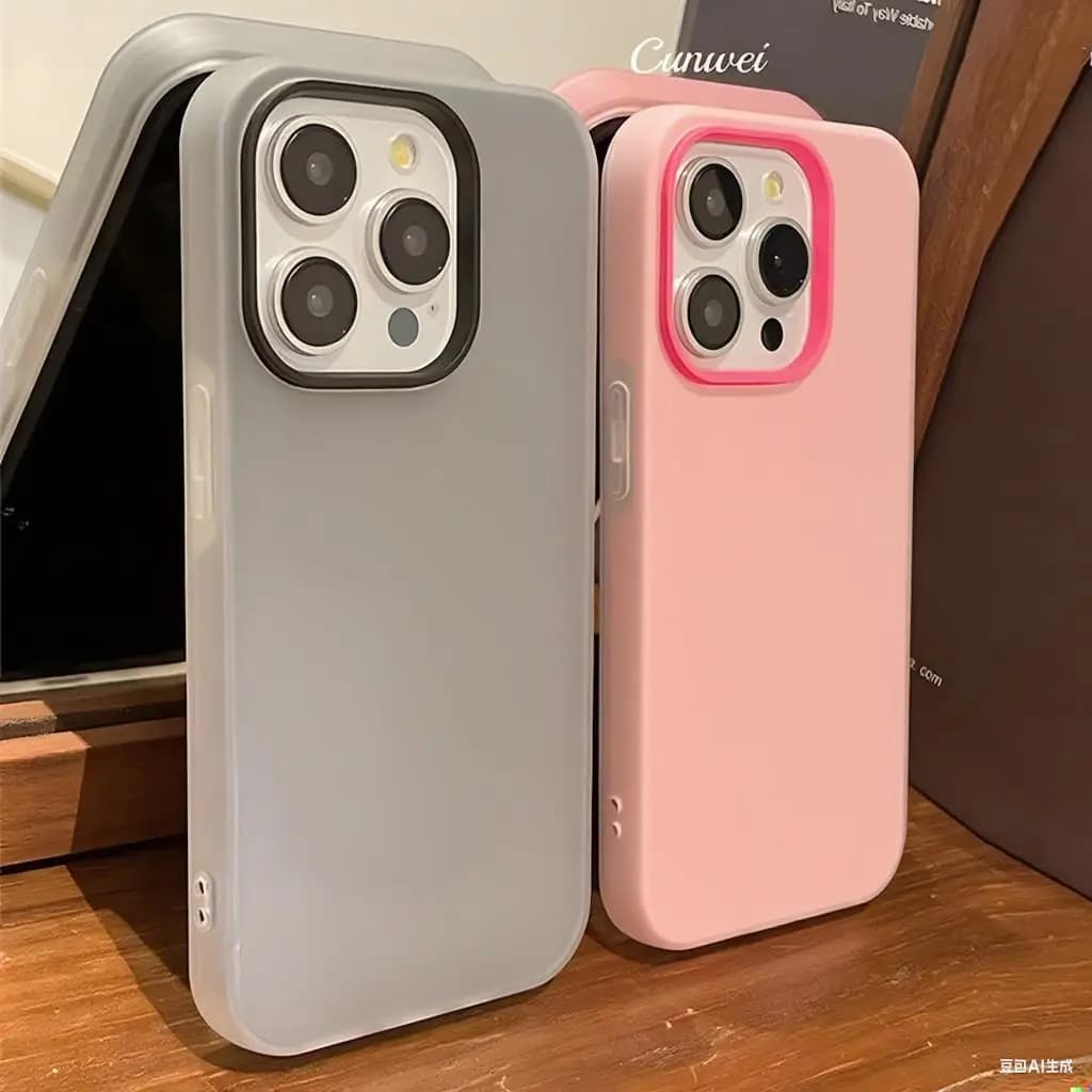 Cassa morbida del telefono di colore della caramella di modo per iPhone 17 Pro 16 12 14 13 15 Pro Max 11 protezione dagli urti del paraurti della fotocamera copertura opaca Coque