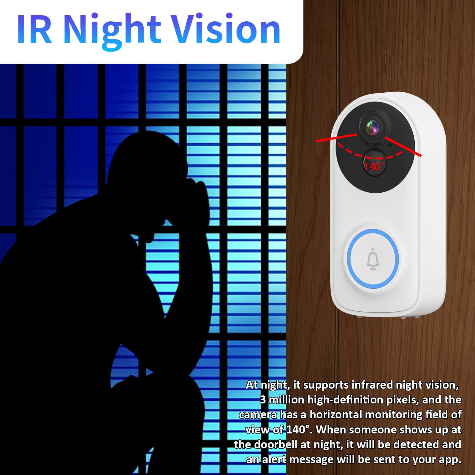 Videocitofono Wi-Fi iCsee APP 3MP 1296P, Citofono IP, Spioncino Digitale, Telecamera per Porta