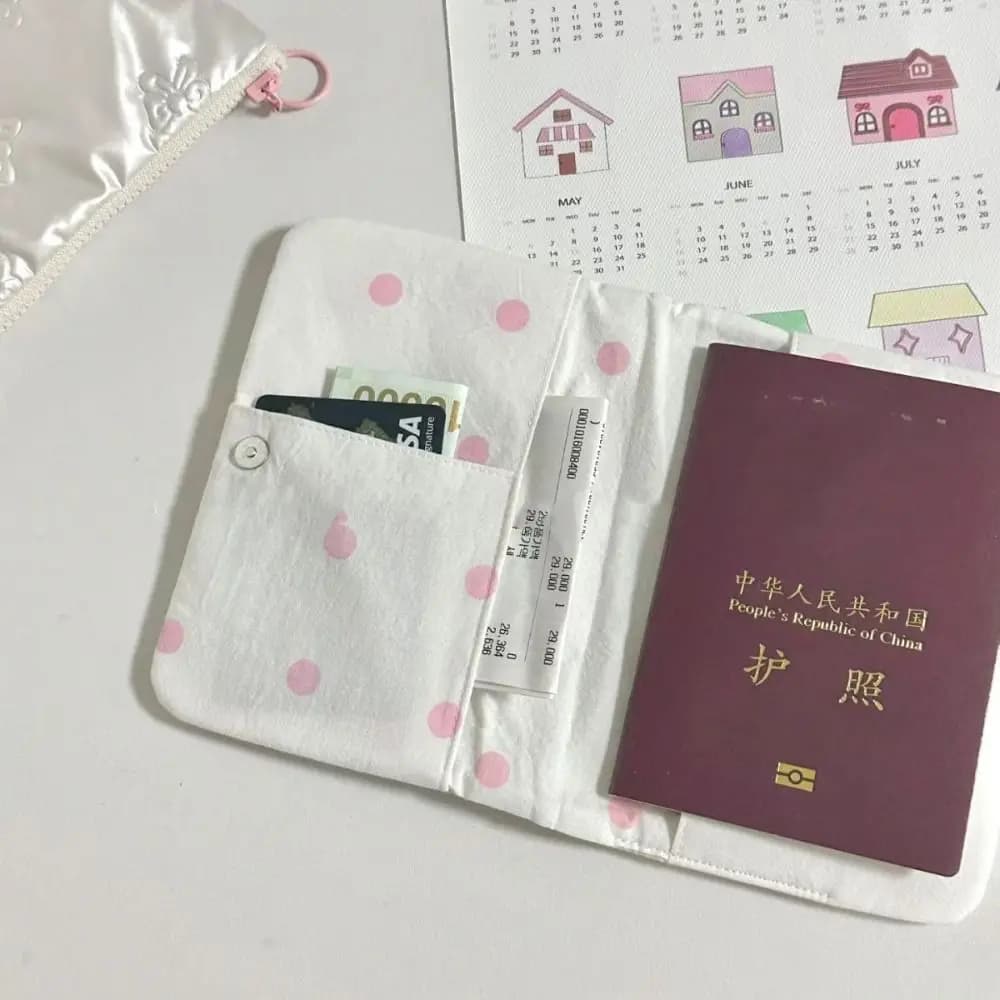 Porta Passaporto Creativo Rosa Argento con Fiocco, Porta Carte in PU, Accessori Antifurto, Fermabiglietti