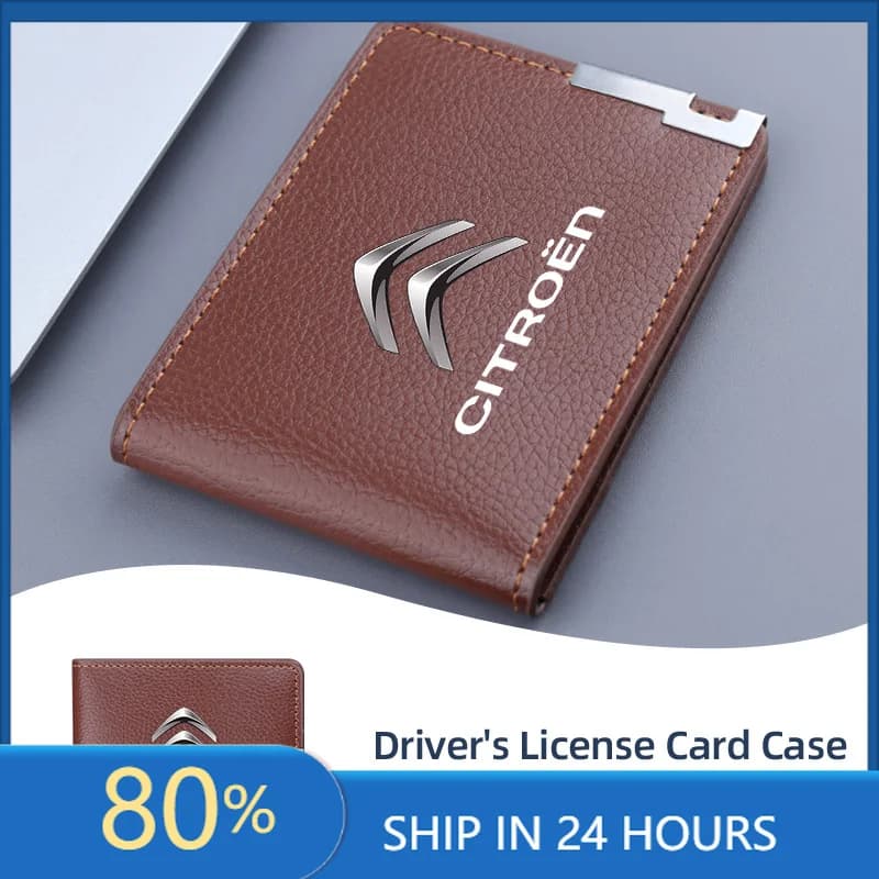 Car Stickers Litchi Texture Leather Driver License Holder For Citroen C4 C3 C5 C1 C2 Berlingo Celysee Cactus Picasso Aircross Sa