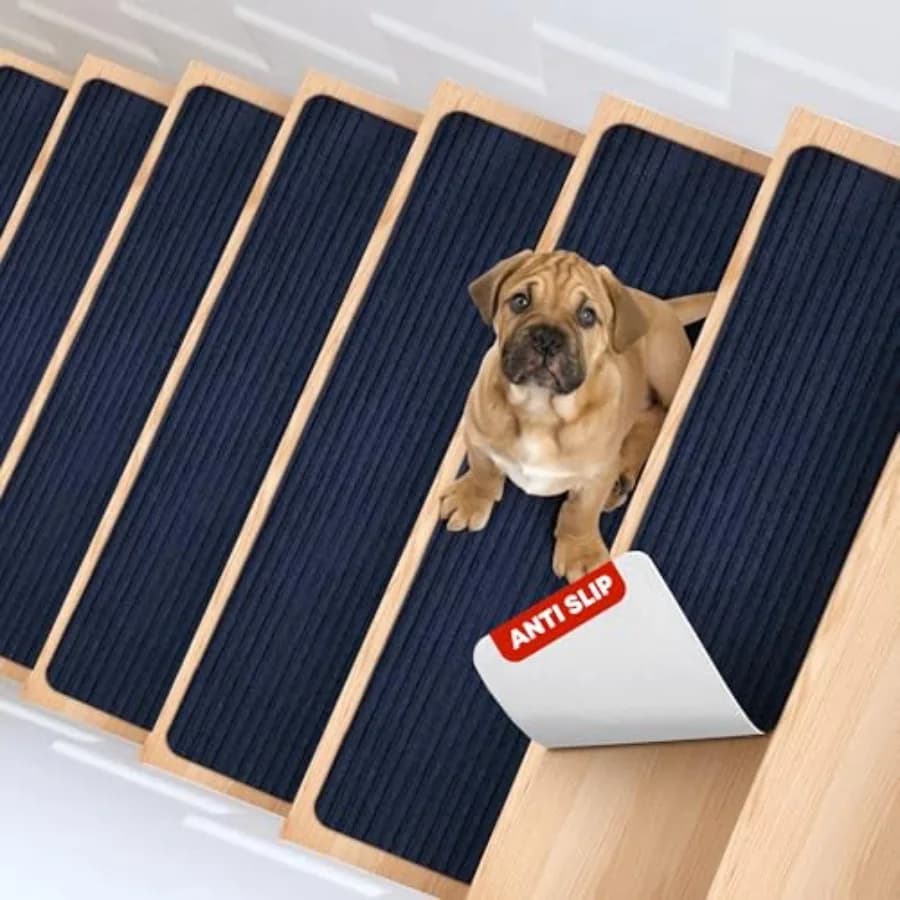 Set di Tappetini Antiscivolo per Scale, Passatoie di Sicurezza Antiscivolo per Interni, per Anziani e Animali Domestici con Adesivo Riutilizzabile