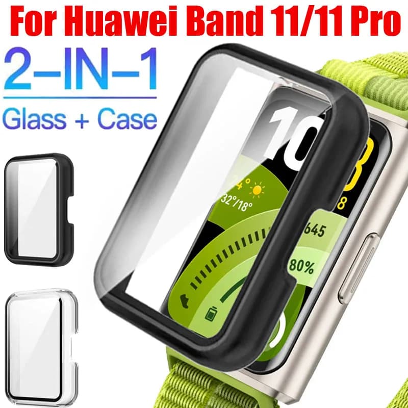 Vetro temperato + custodia per Huawei Band 11/11 Pro Smart Watch Pellicola antigraffio Protezione per lo schermo per Huawei Band 11