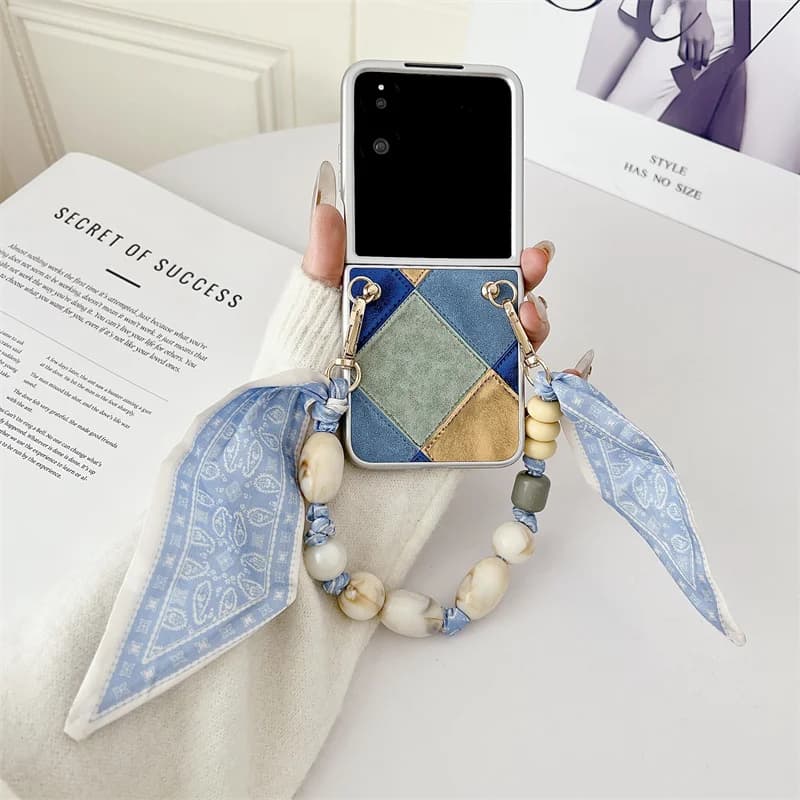 Retro Style Case For Xiaomi Mix Flip Silk Scarf Bracelet Color Matching Fashion Cover For Xiaomi Mix Flip Shockproof Bumper