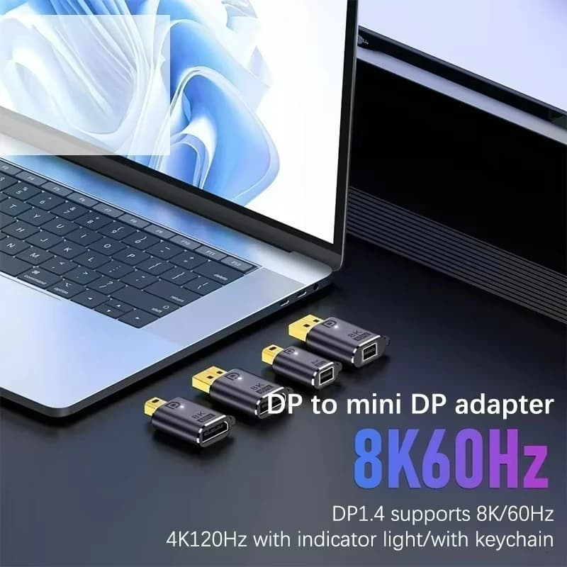 Convertitore adattatore 8K Mini DP Displayport 1.4 8K@60Hz 4K@144Hz DP a Mini DP Estensore connettore maschio-femmina per PC Laptop TV