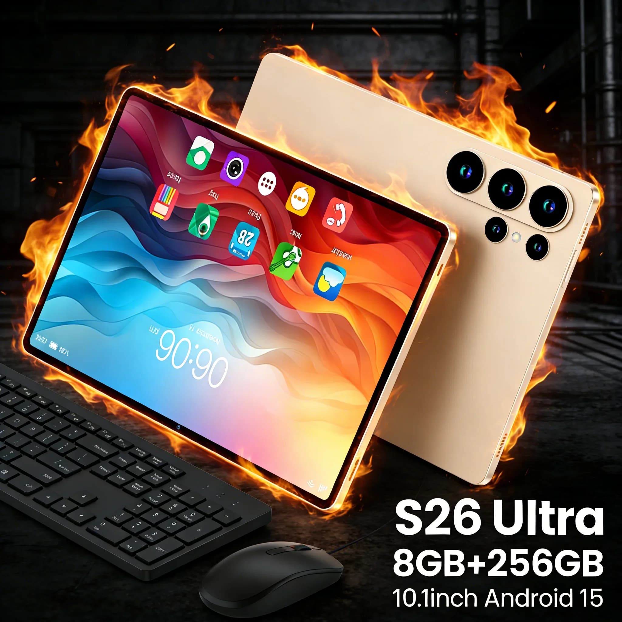 Tablet Android 15 with HD camera, 8GB+256GB, 4000mAh battery, Perfect for Movies and Entertainment Gaming